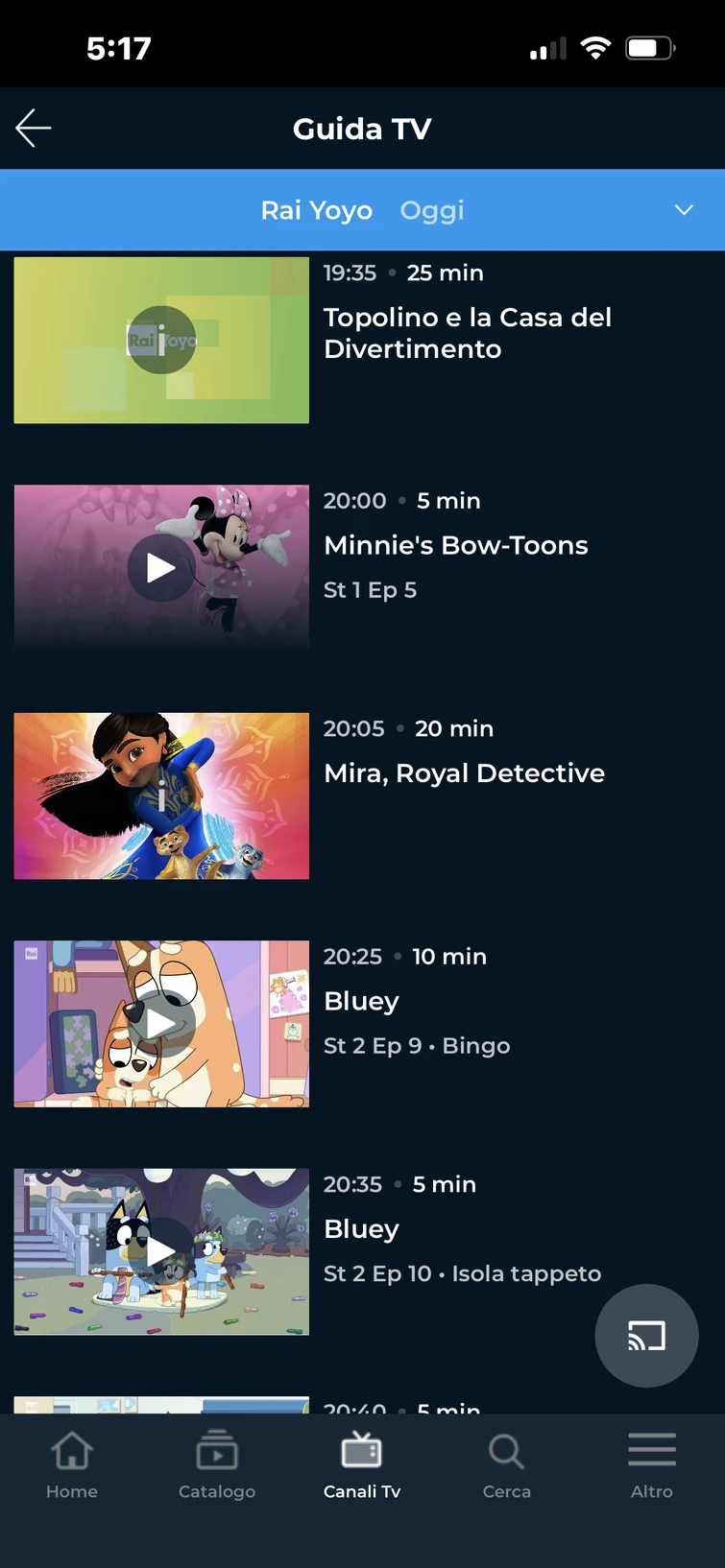 Bluey airs on rai yoyo (italian tv channel) Fandom