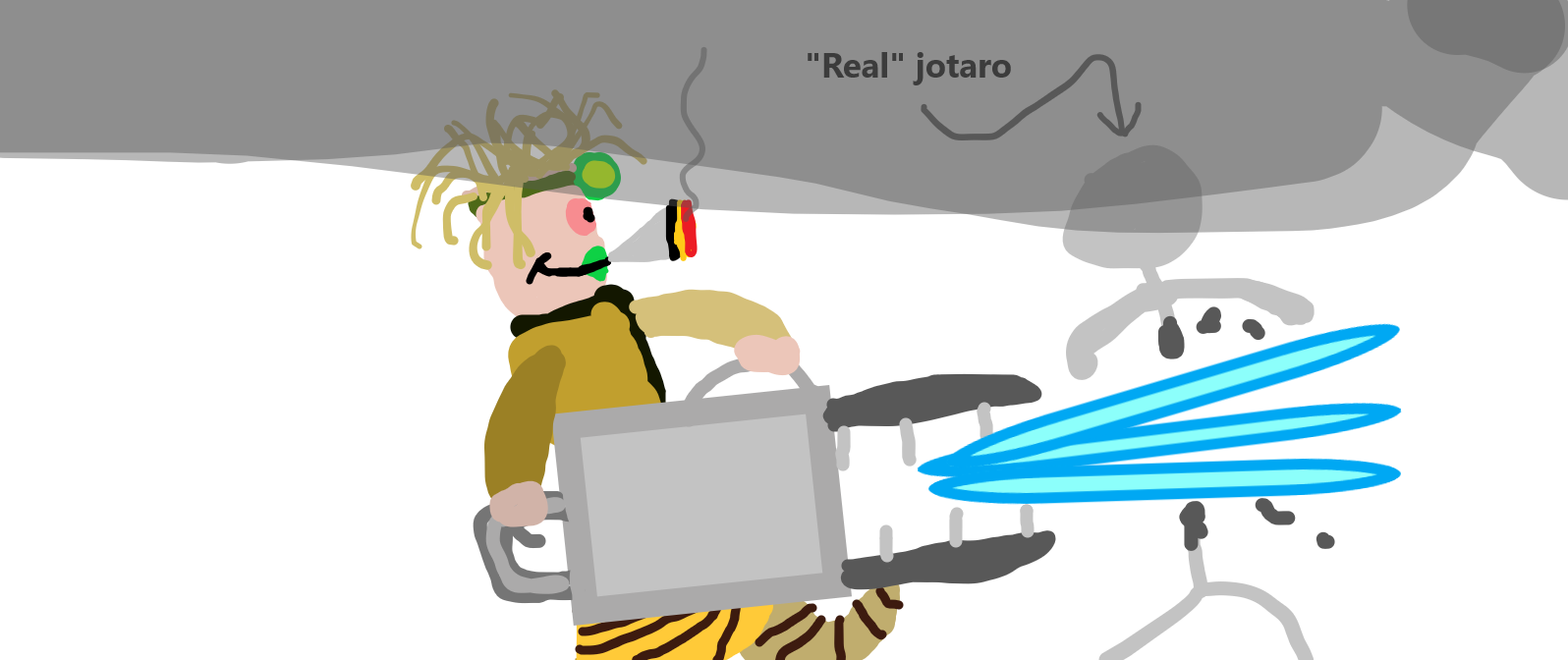 Dio Smoking Weed And Blasting Real Jotaro With A Death Ray Fandom - jotaro roblox