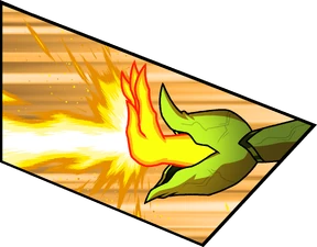 Swampfire using his Pyrokinesis.