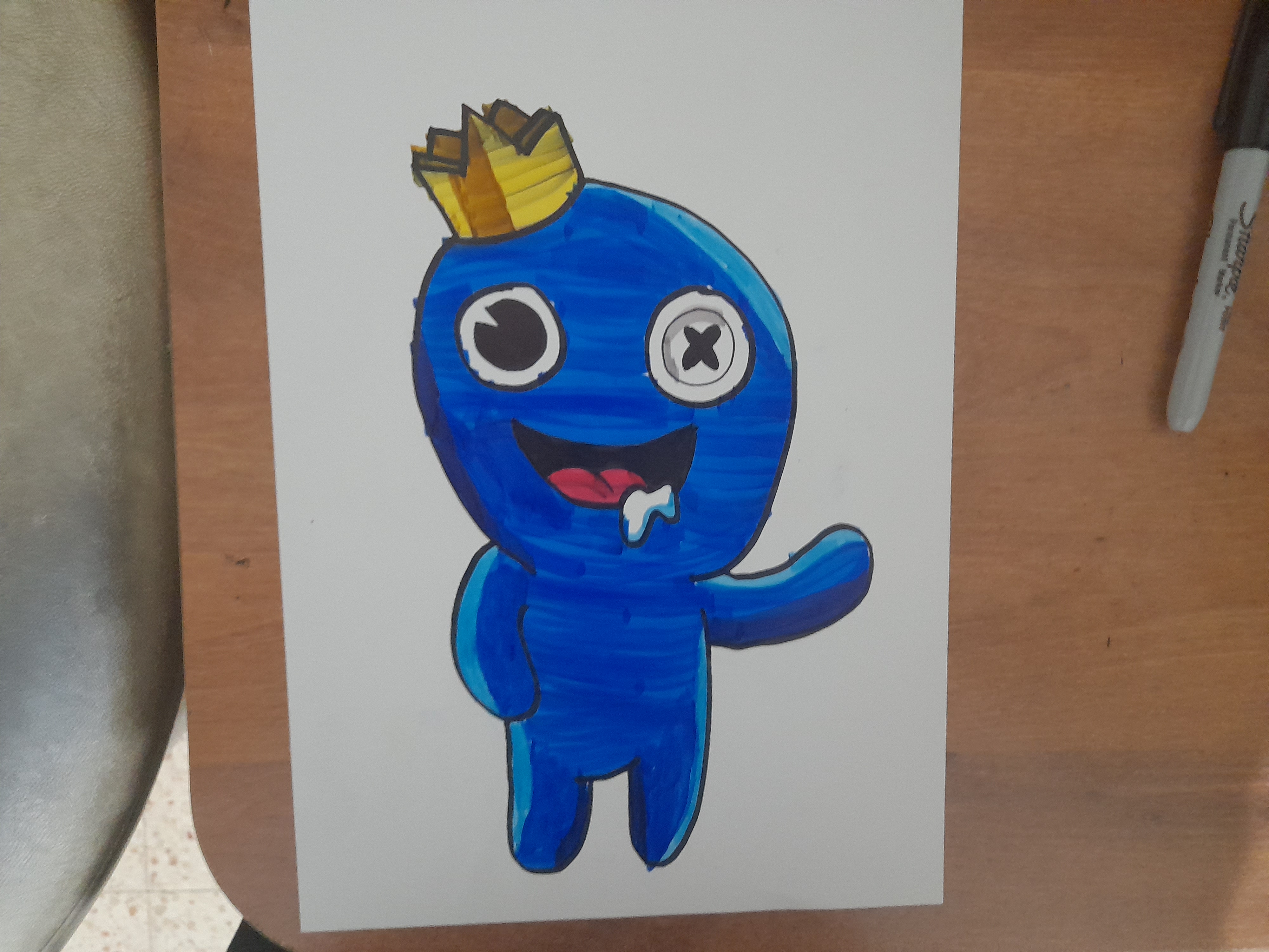 How to Draw Blue from Rainbow Friends 