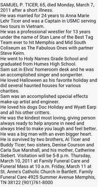 605 death notice for Fake Stan Lane (sent by listener Jon Curtis Kidd) - May 28 2016