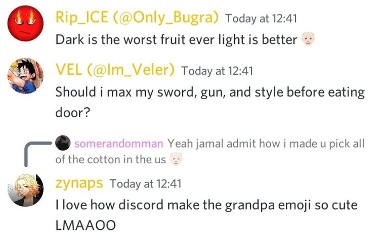 Some nice, wholesome Blox Fruits Discord moments