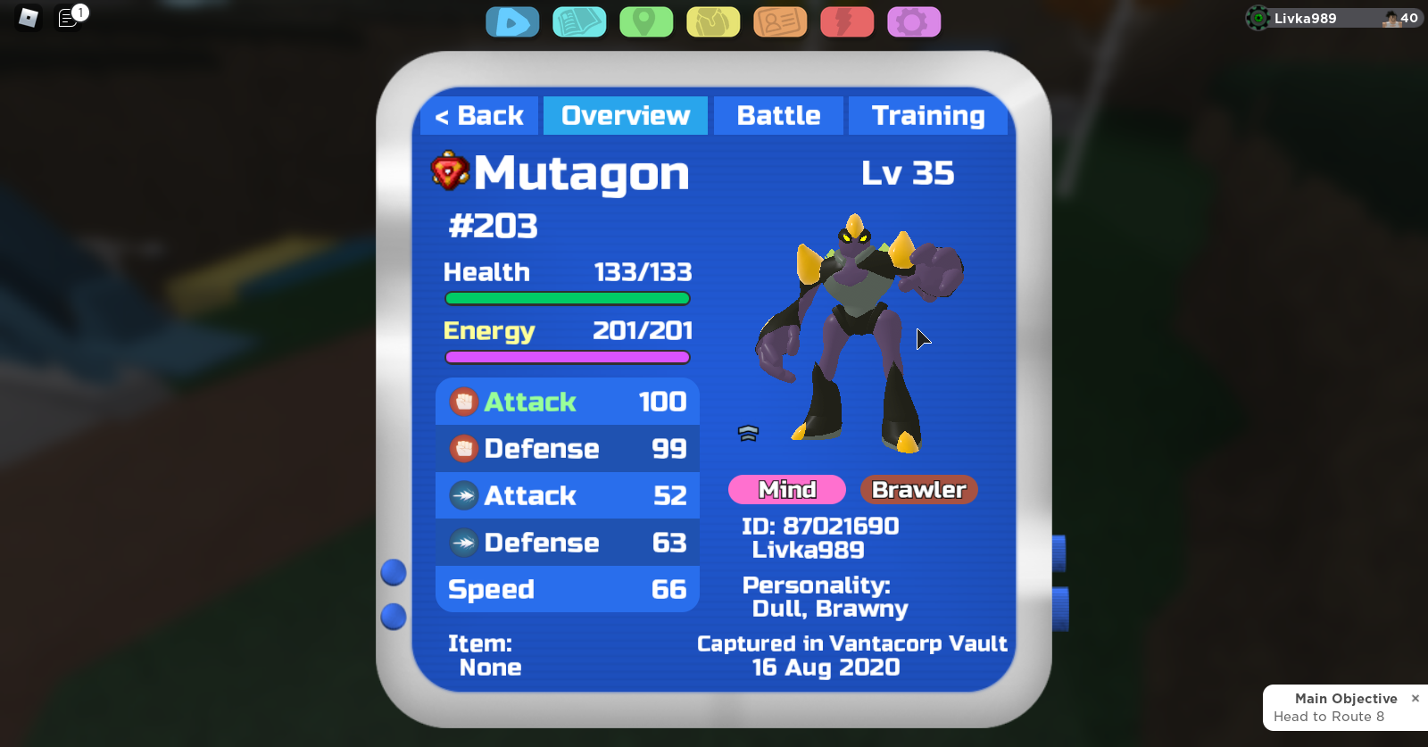 Loomian Legacy Very Rare *ICE* Mutagon