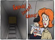 DLCCountdown3.jpg (302 KB) Dolores and Mary Jane in the shelter while someone knocks in the 60 Seconds! DLC countdown (3).