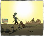 Timmy exploring the wasteland in the DLC "What's in the Suitcase?" (5).