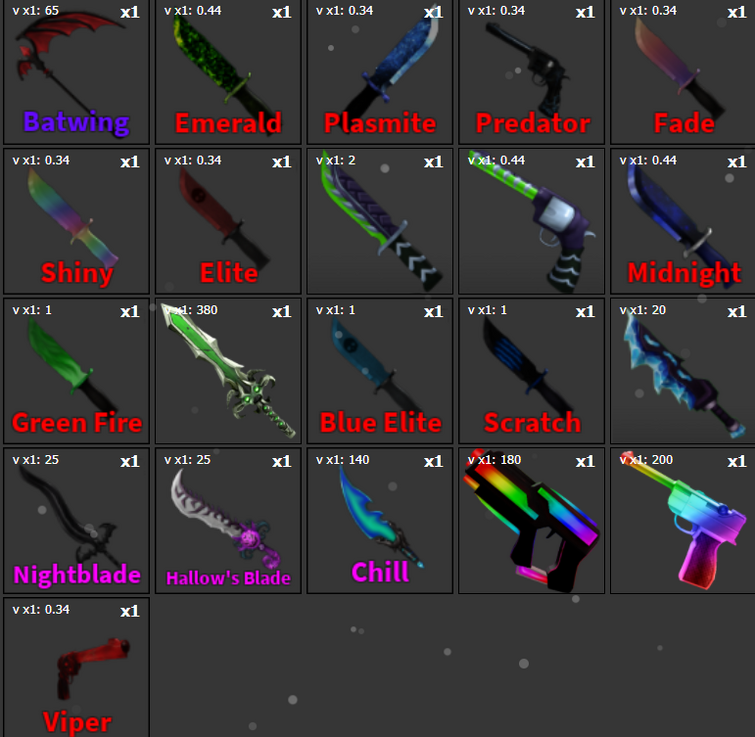 MM2] Trading Elite Set (Red Elite, Blue Elite, Green Elite) :  r/MurderMystery2