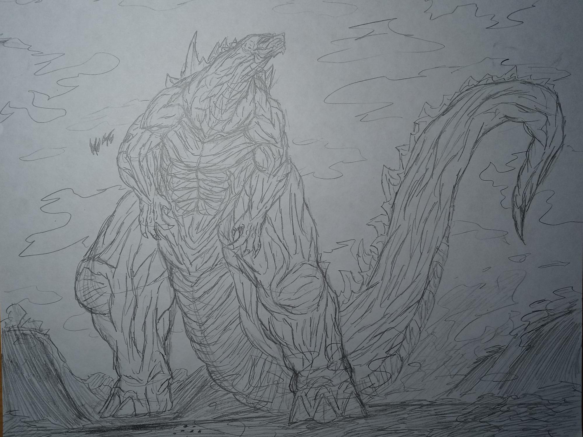 godzilla, godzilla earth, and ancalagon (godzilla and 3 more) drawn by  gabe_tkezilla