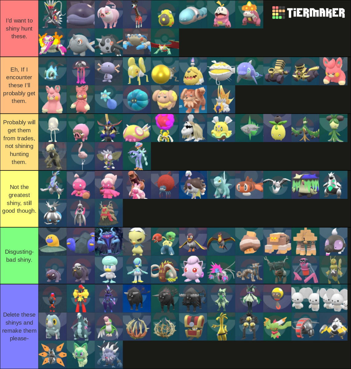 Shiny Tier List!