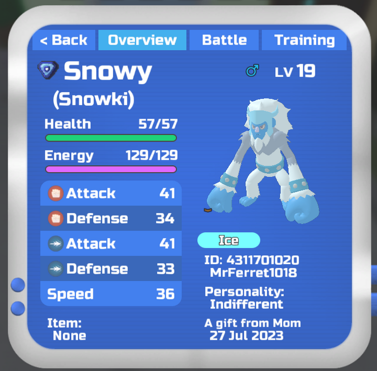 Loomian Legacy Very Rare *ICE* Mutagon