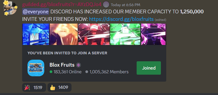 for anyone who wants to join the blox fruit discord