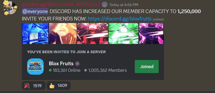 How To Join The Official Blox Fruits Server On Discord