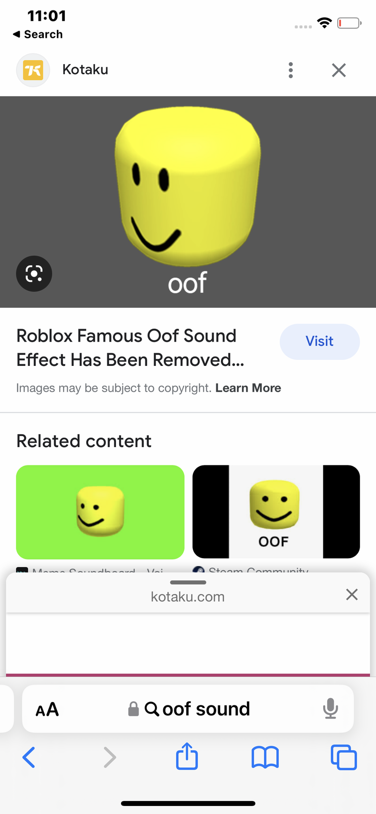 Roblox Famous Oof Sound Effect Has Been Removed From The Game