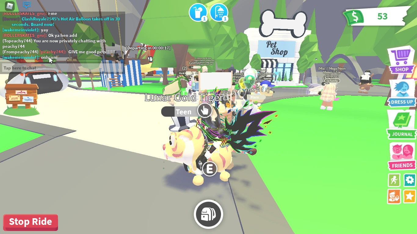 trading my rideable lunar gold tiger for a ride or fly pot Fandom