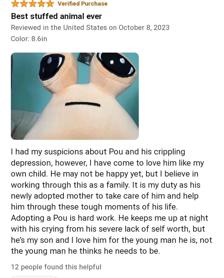 Sad Pou Pou Plush GIF