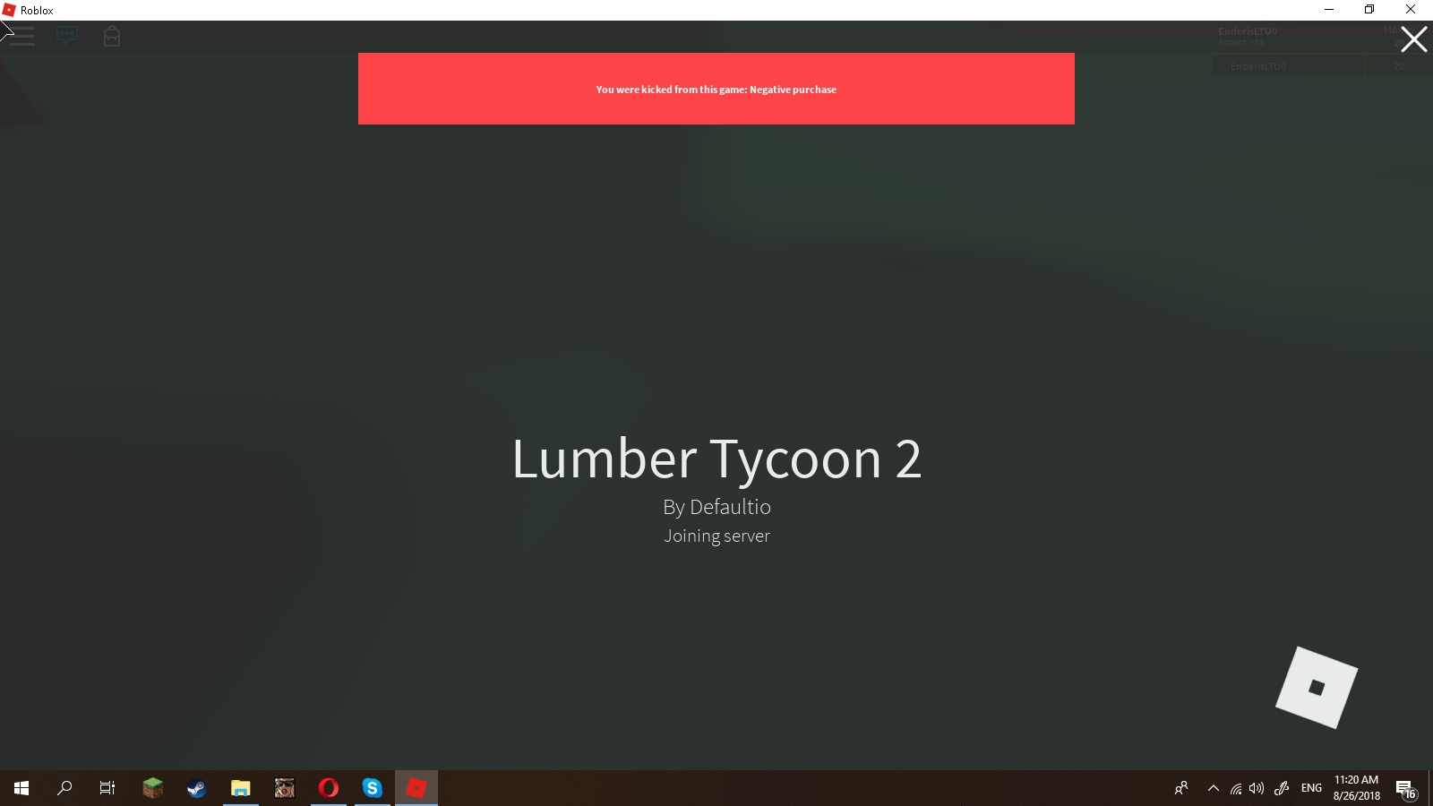 Can Anyone Help Me Get Unbanned Fandom - roblox lumber tycoon 2 hacks 2018