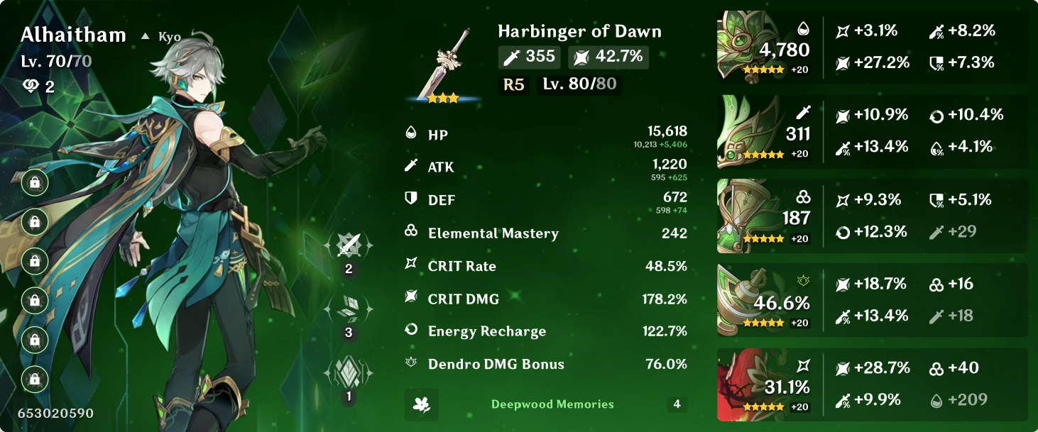 my WIP alhaitham build Fandom