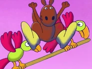 Joey jumps with his boots