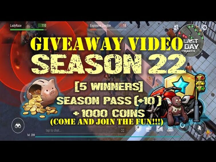 SEASON 22 GIVEAWAY ANNOUNCEMENT VIDEO + SAW MACE ACTIVE SKILLS BP- Last Day On Earth: Survival