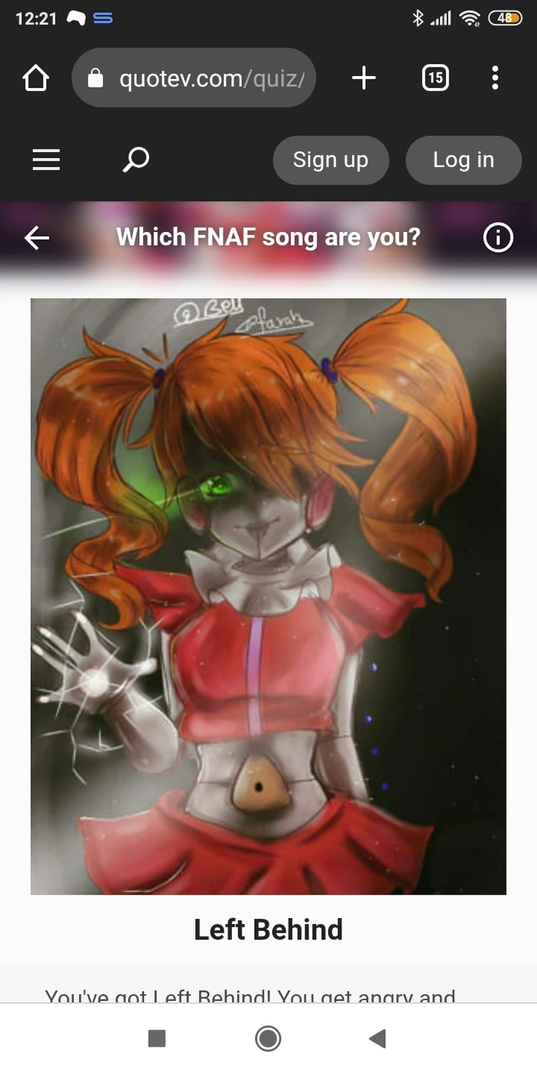 I did some FNaF quizzes on Quotev Fandom