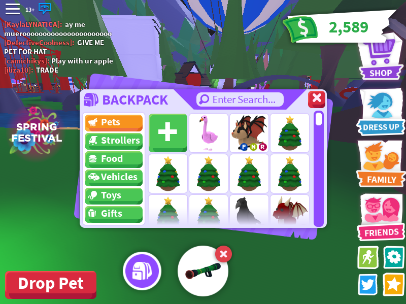 Here S My Inventory After Around 150 175 Days Of Adopt Me After - roblox backpack adopt me