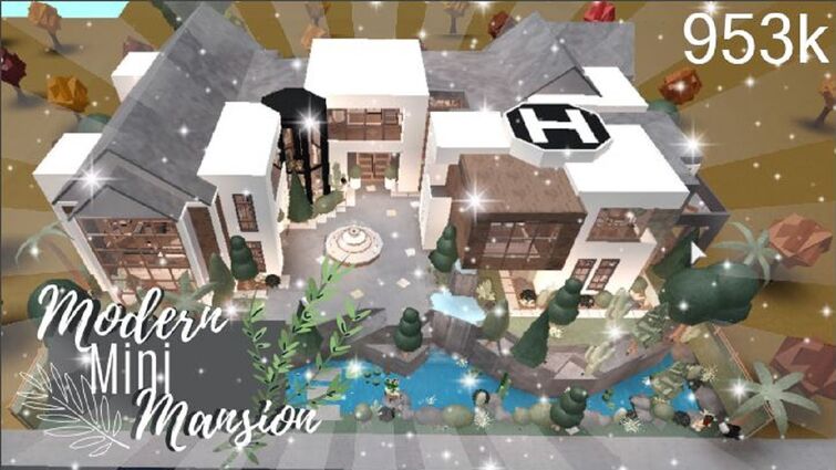 30+ Lovely Aesthetic Modern House Bloxburg Mansion Ideas