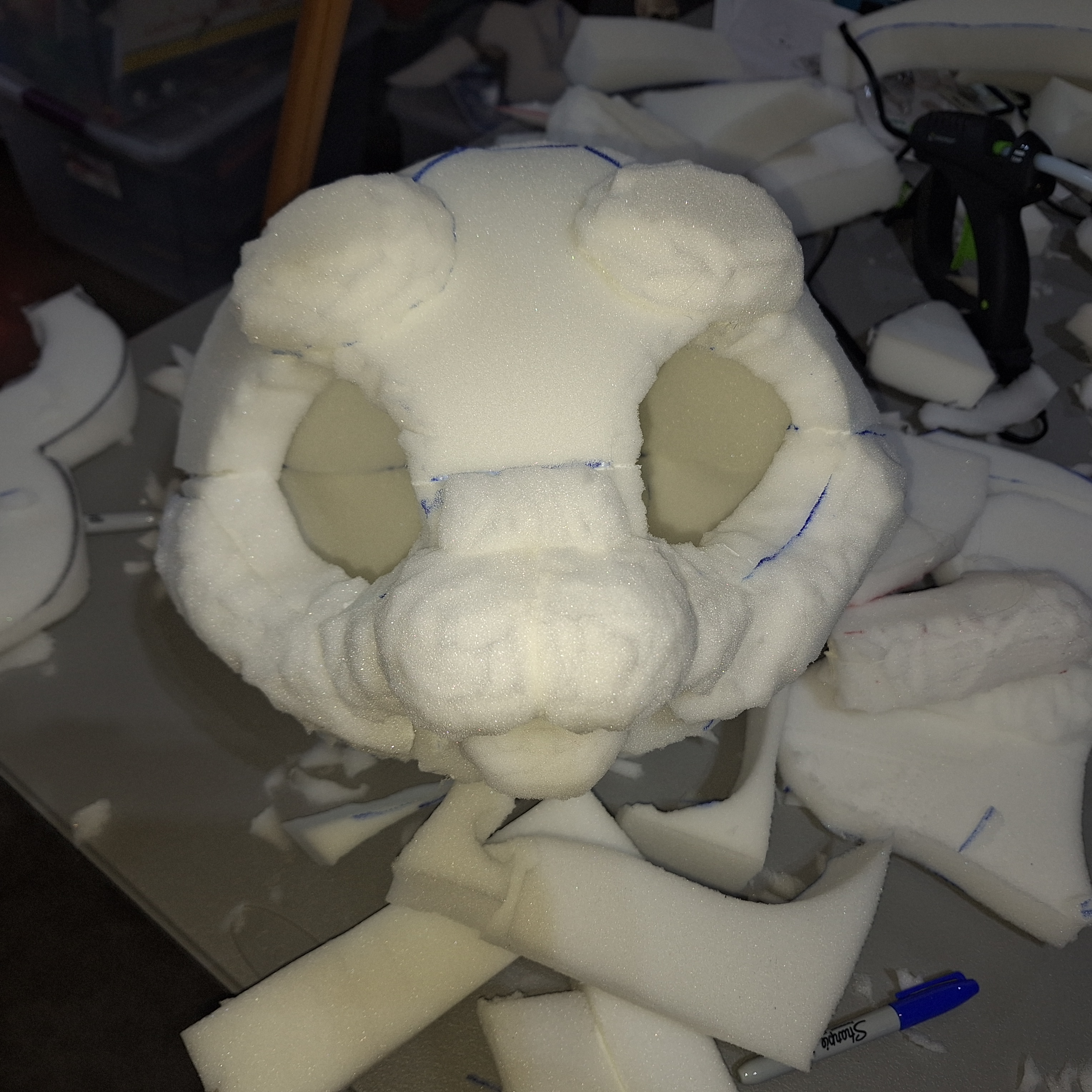 Here is the foam base for my fursuit head so far : r/FursuitMaking
