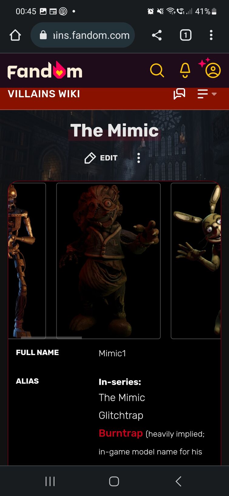 The Mimic, Villains Wiki