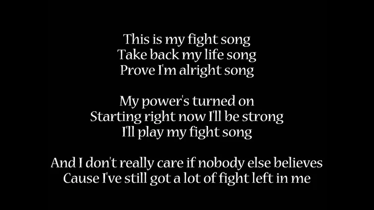 FIGHT SONG Lyrics- Rachel Platten