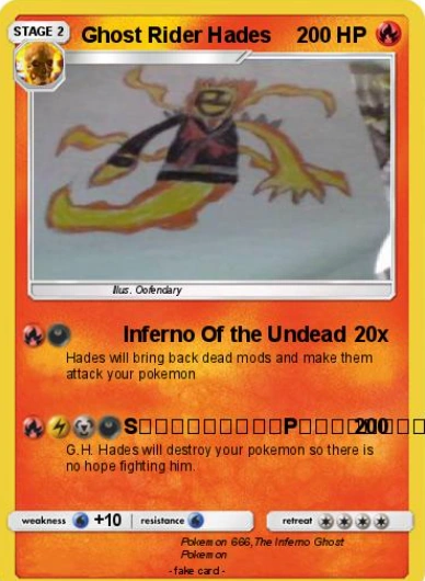 Ghost Rider Hades as a pokemon card | Fandom
