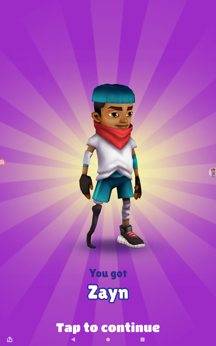 It appears Zayn's prosthetic leg magically switches from in game to the  Berlin Beats Seattle Edition 🤔🤔 : r/subwaysurfers