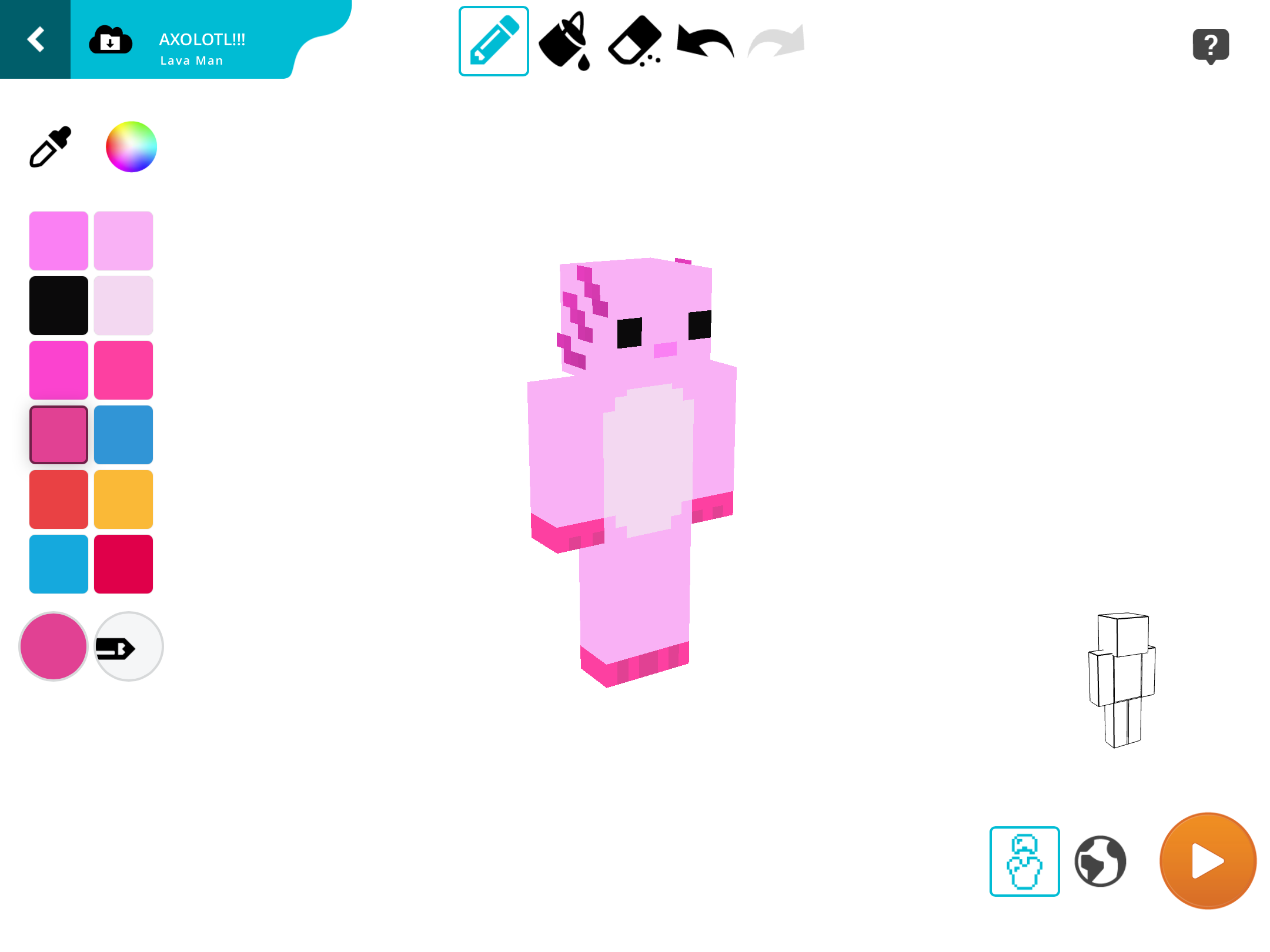 Axolotl Minecraft Skin For Pocket Edition Fandom