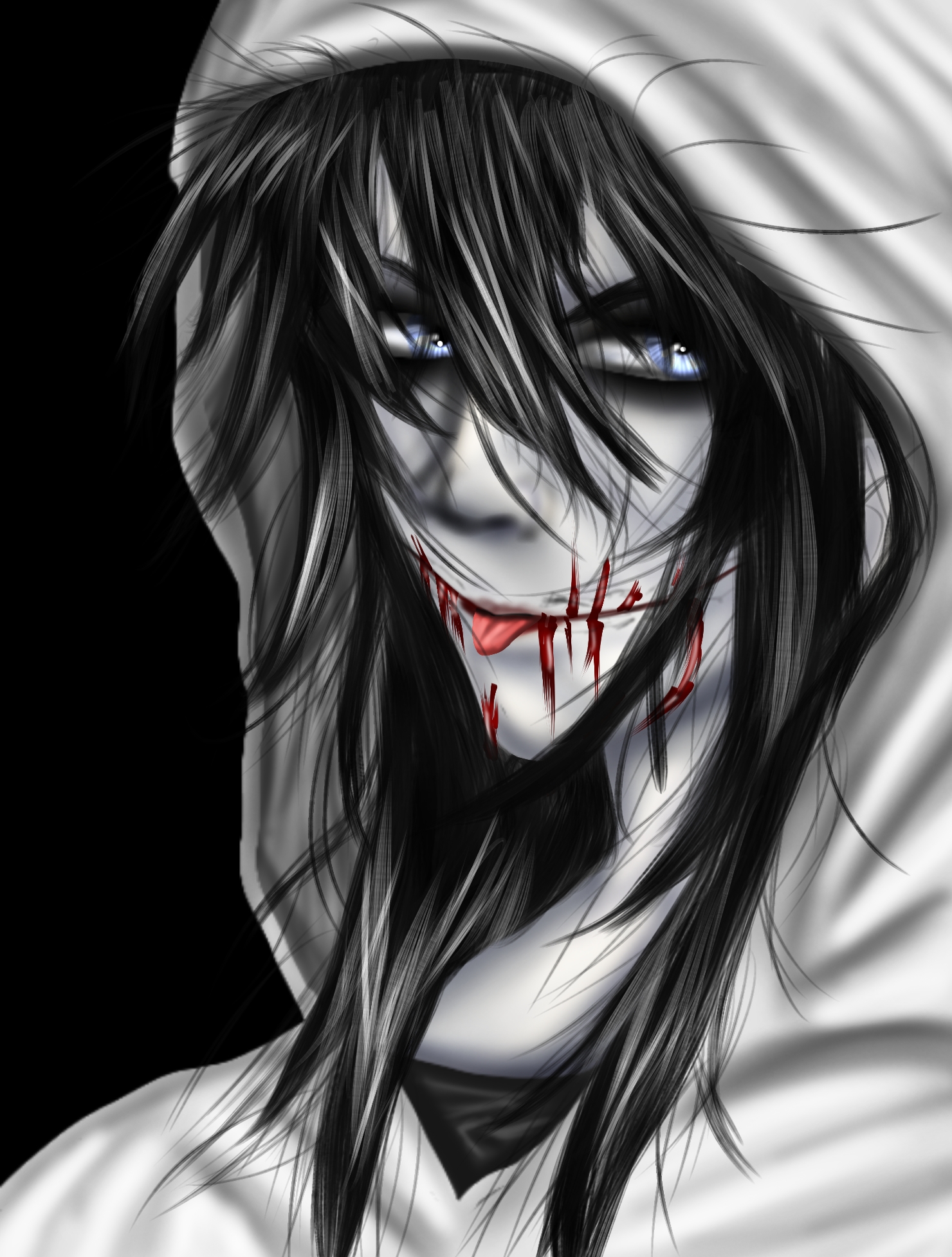 Jeff the Killer in crayon by Aoharu - Fanart Central