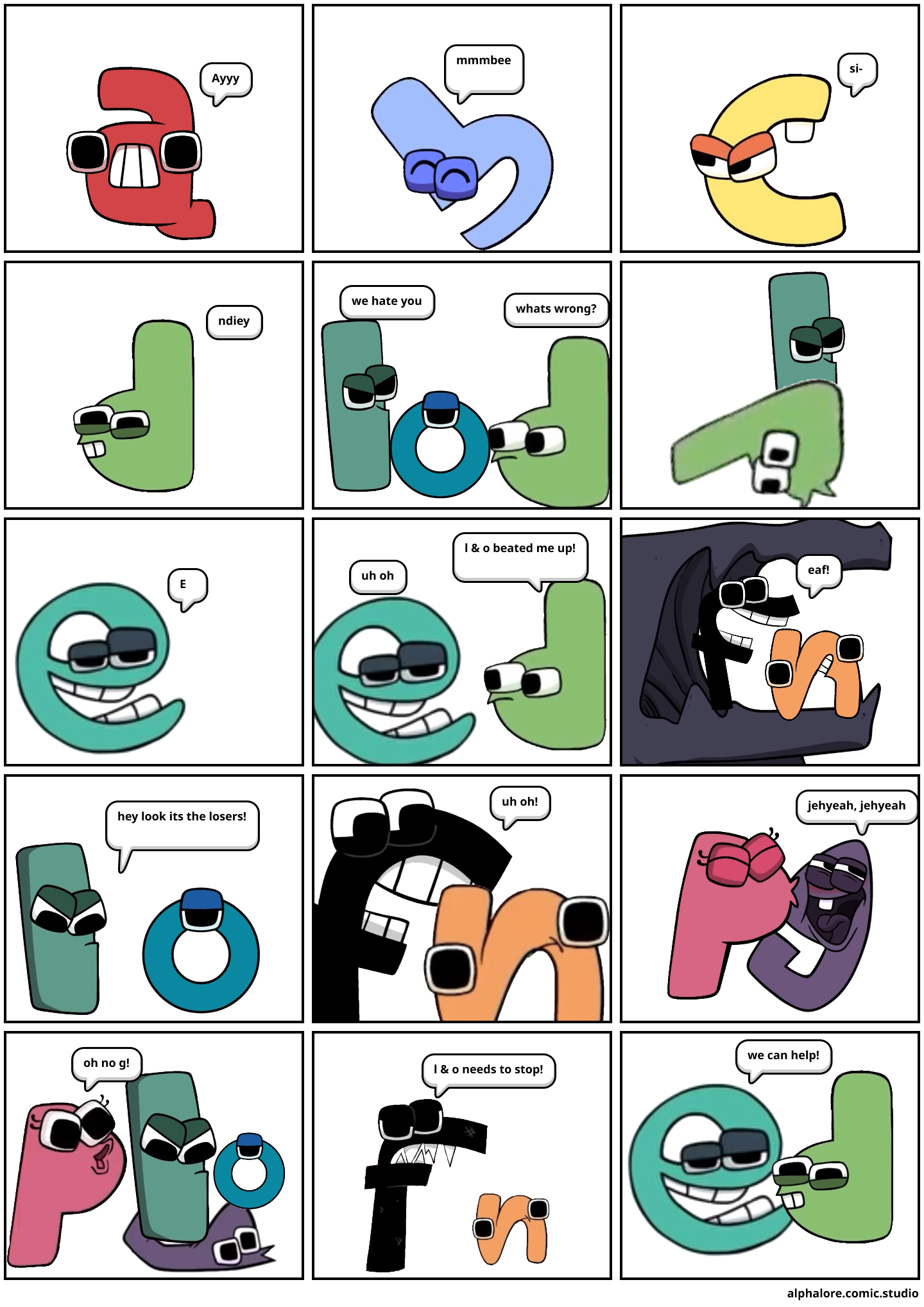 Lowercase alphabet lore part 3 - Comic Studio