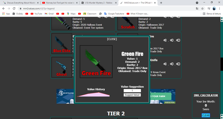 Trading GREEN FIRE for a SEER in Mm2!