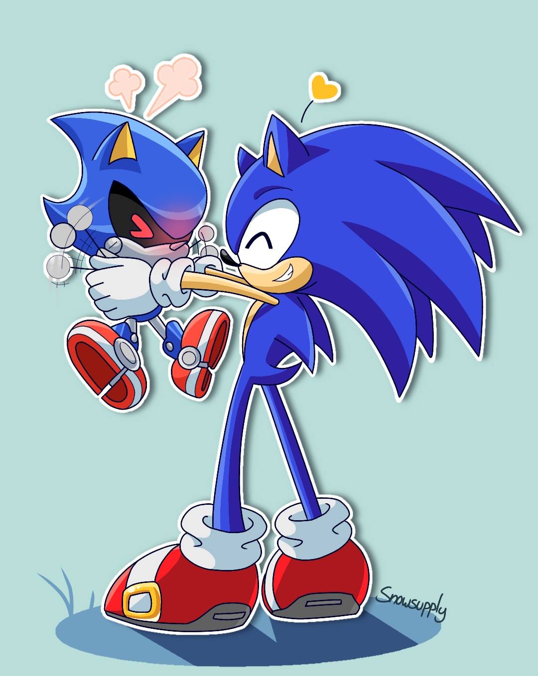 sonic the hedgehog and metal sonic (sonic and 1 more) drawn by  kotoriyrisuet