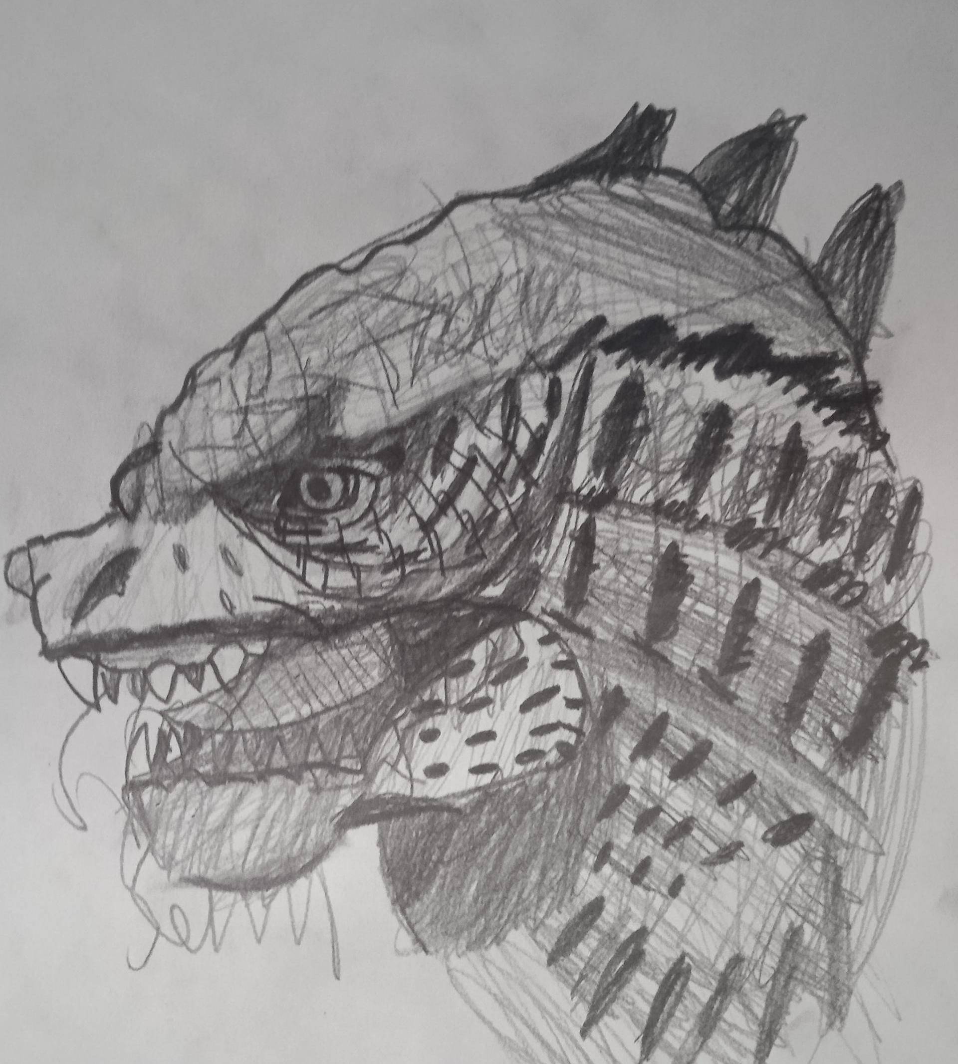 godzilla face sketch