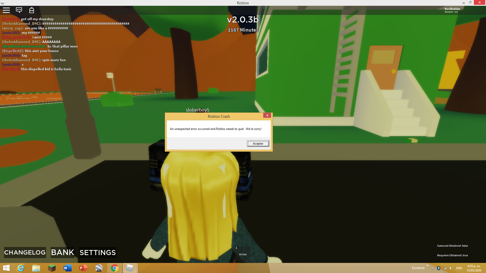 An Unexpected Error Occurred And Roblox Needs To Quit Were Sorry