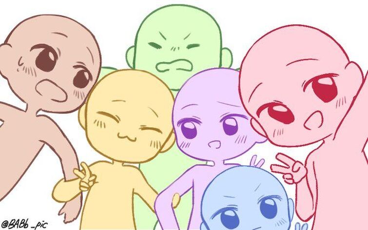 chibi group of friends