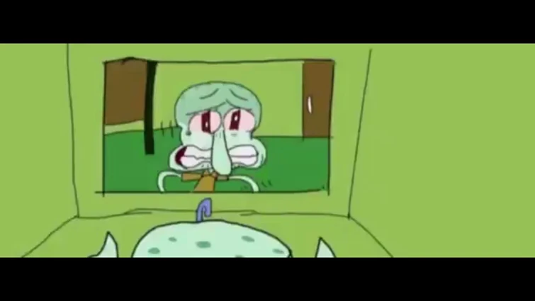 Squidward crying but he has diarrhea