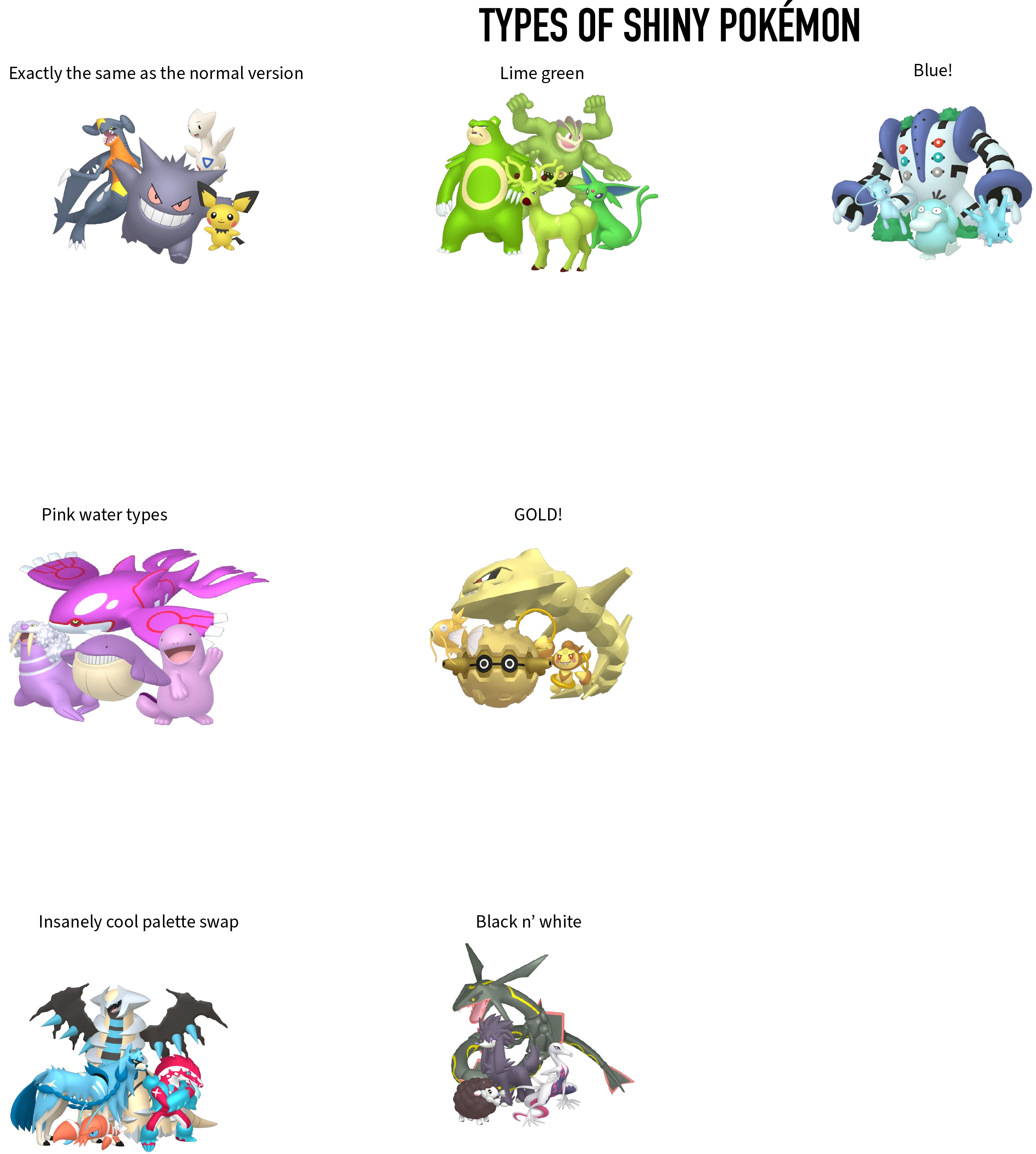 Types of shiny pokemon (have any ideas for more?) | Fandom