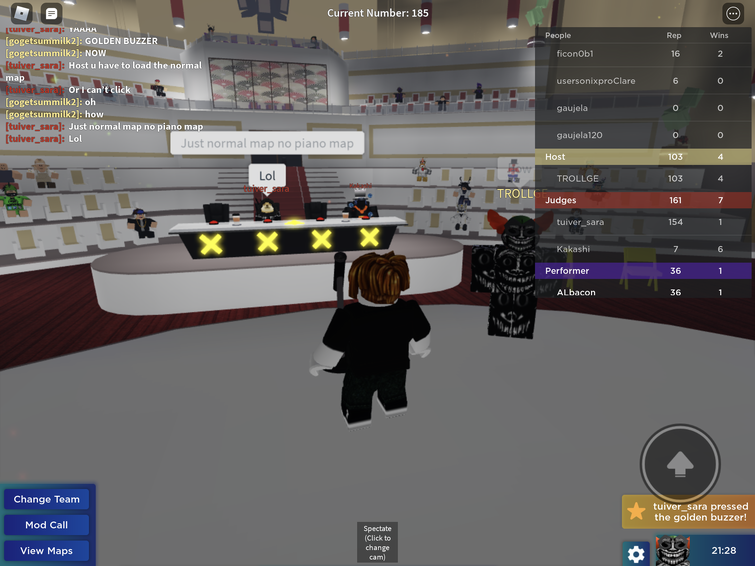 I Just Got A Golden Buzzer In Roblox Got Talent For Being A Bacon Fandom - piano in roblox got talent