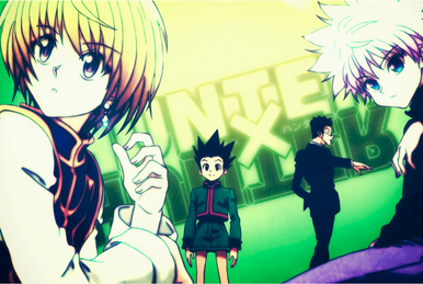 Hunter X Hunter in Kanji Characters with Gon, Killua, Kurapika and