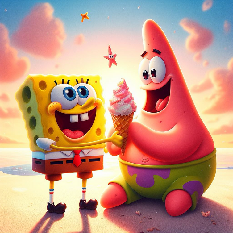 patrick eating ice cream