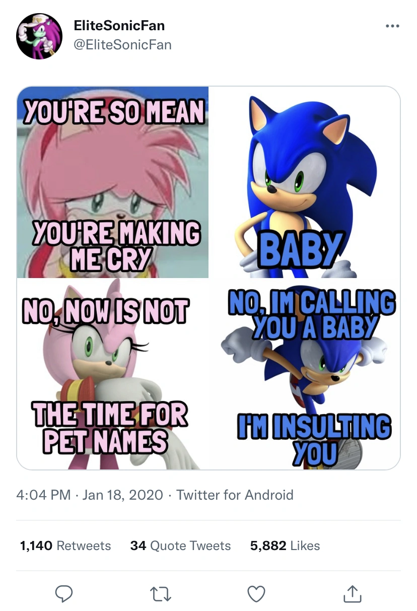 Sonic roasts Amy Fandom