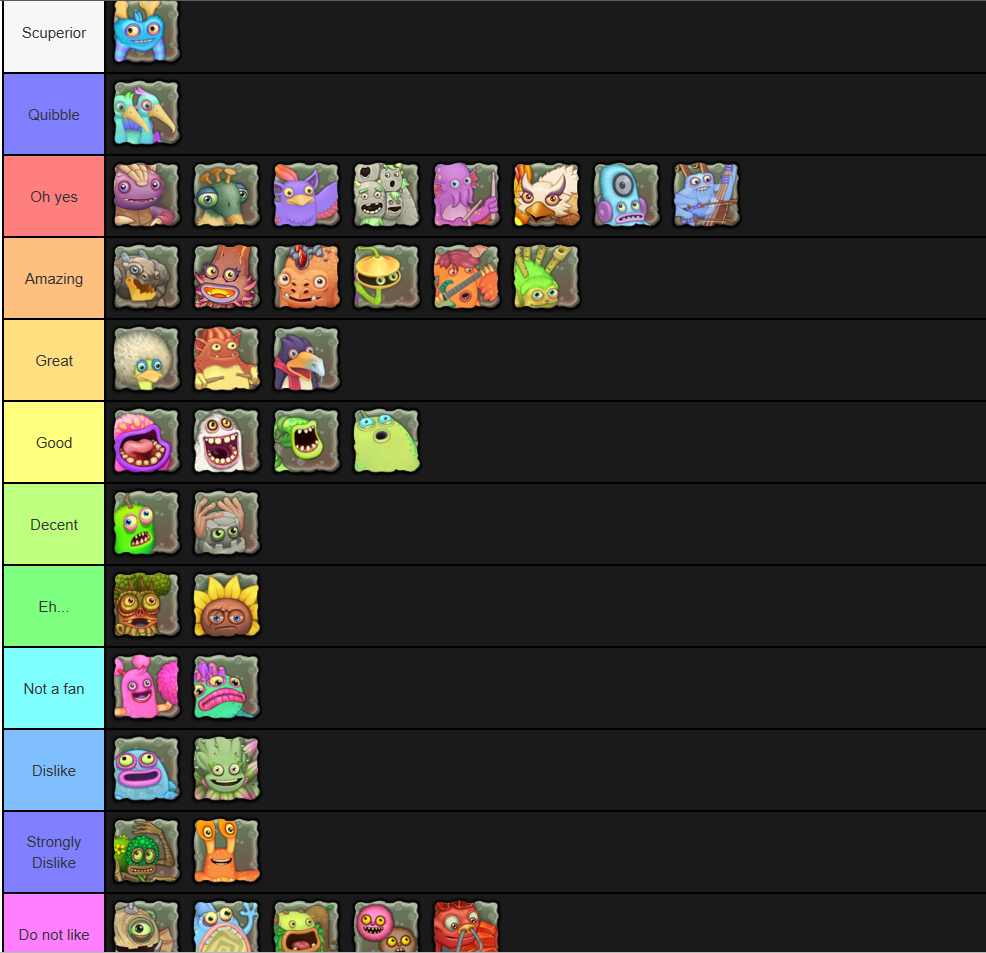 Every Monster tier list - My Singing Monsters 