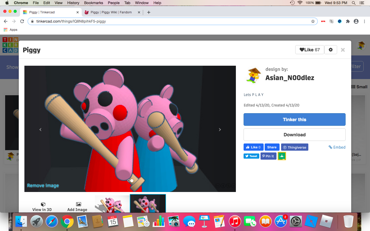 Piggy 3d Model Fandom - piggy roblox 3d model