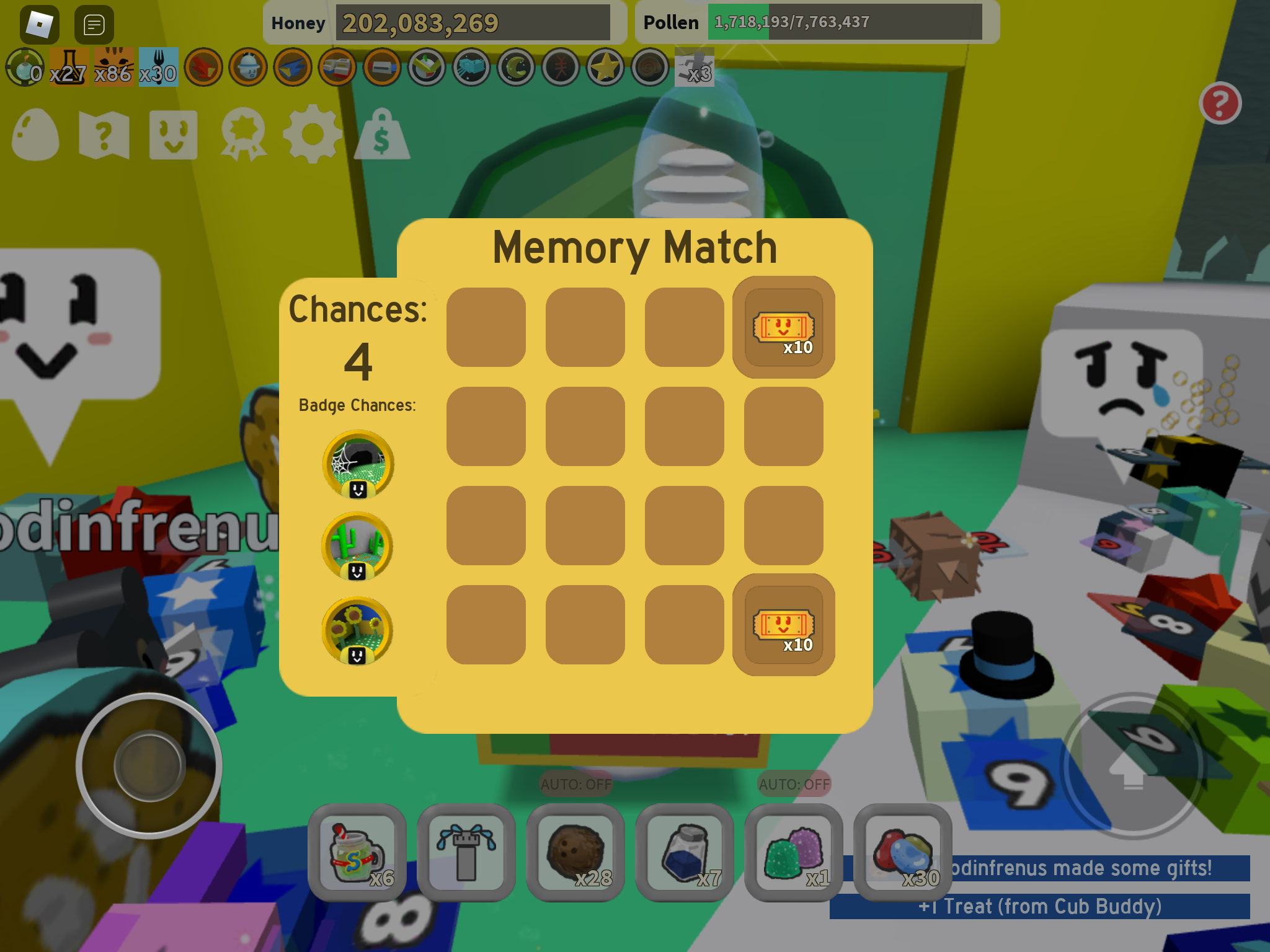 Memory Match, Bee Swarm Simulator Wiki