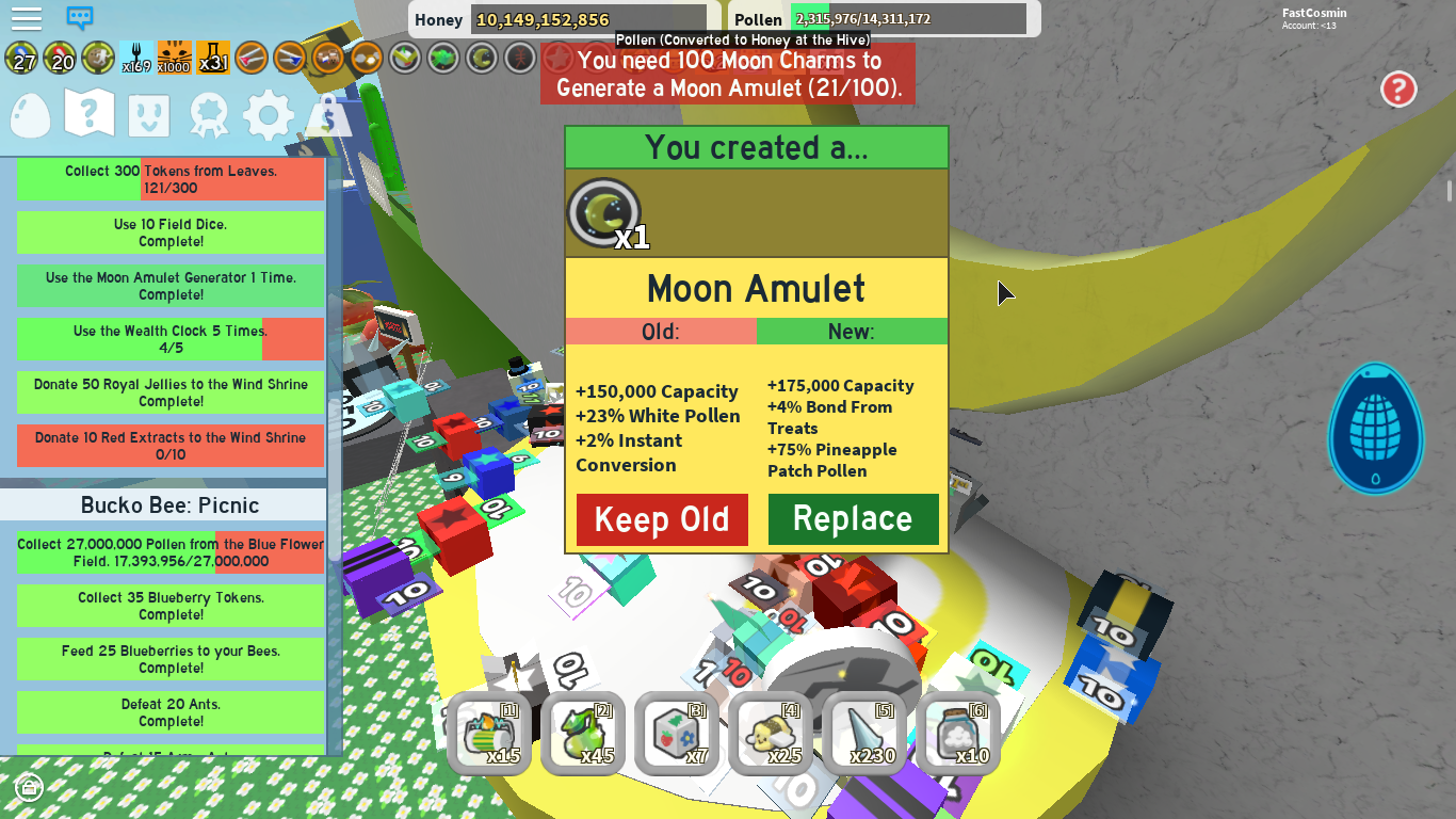 Bee Swarm Simulator Moon Amulet