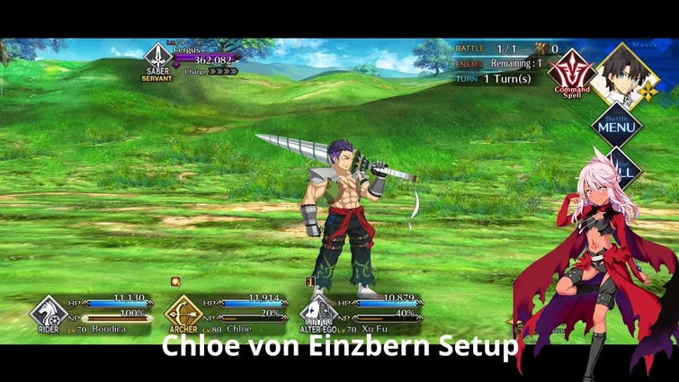 [FGO NA] Fergus Advanced Quest — Chloe von Einzbern Setup