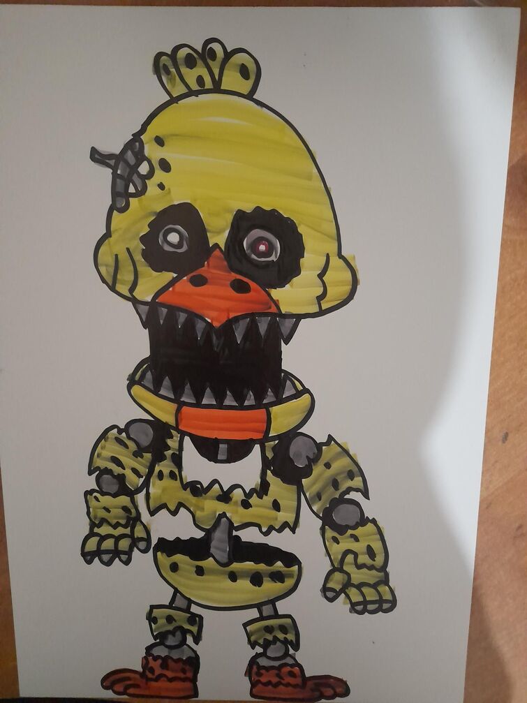 How to Draw Nightmare Chica  Five Nights at Freddy's 